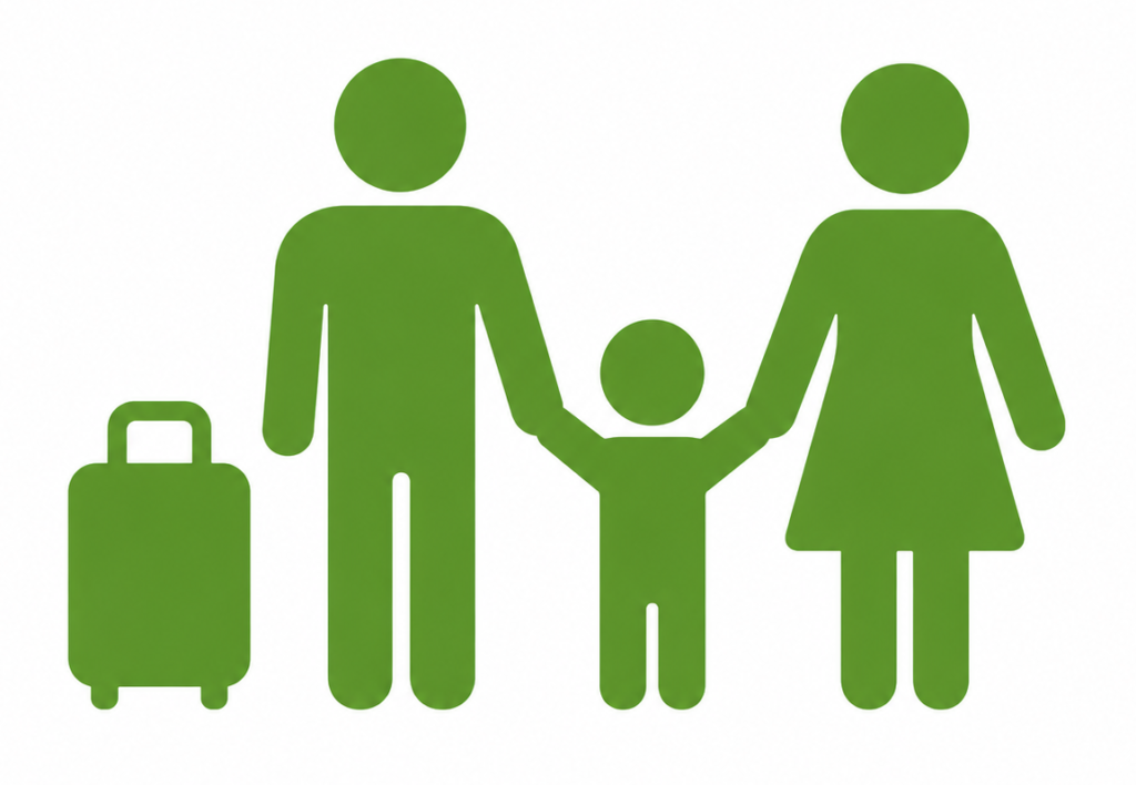 Flughafentransfer für Familien und Gruppen mit Gepäck